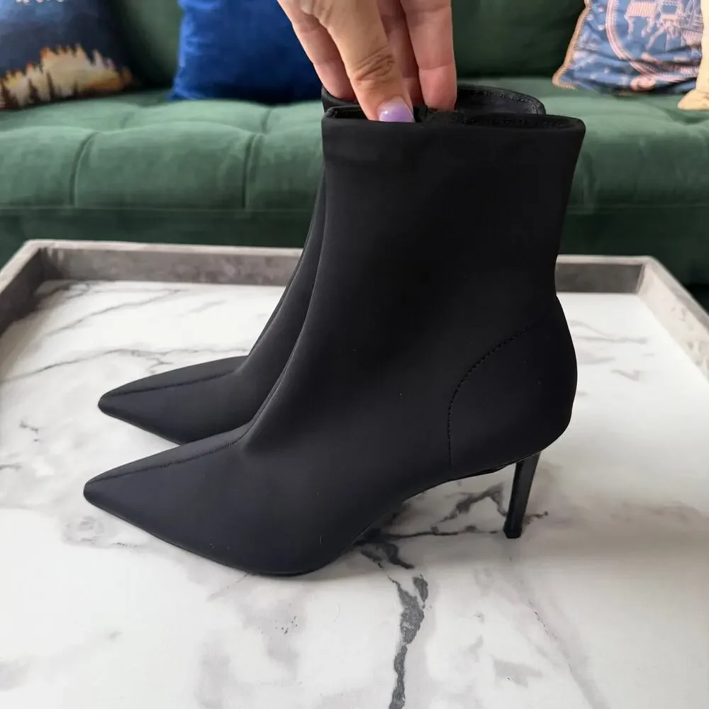 Jeffrey Campbell Nixie Black Neoprene Booties Size 8